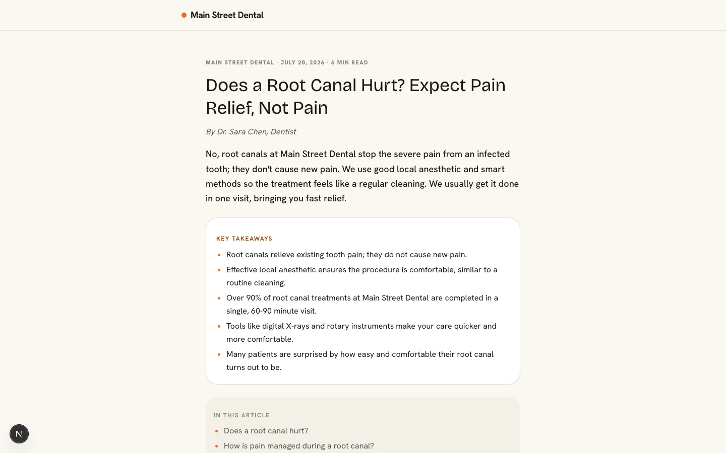 The published answer page: a clean article that opens with the answer